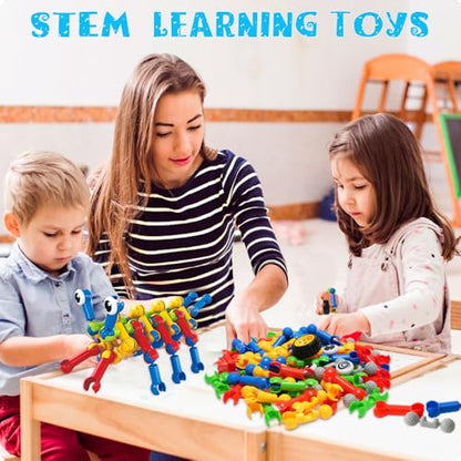 156 PCS STEM Building Blocks Toy Set for Kids 3-7, Birthday Gifts for Boys - color: 156