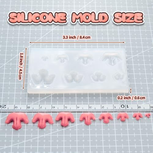 Nuvretk 8 Cute Silicone Molds for Needle Felting - Cat Nose Shapes for Stuffed Animals, DIY Crafts, and Accessories (Garfield) - size: CAT-Garfield