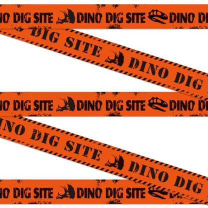 Nuanchu 2 Rolls 3'' x 98 Feet Dino Dig Site Caution Tape Party Decorations - style: Orange Dino Dig Site Caution