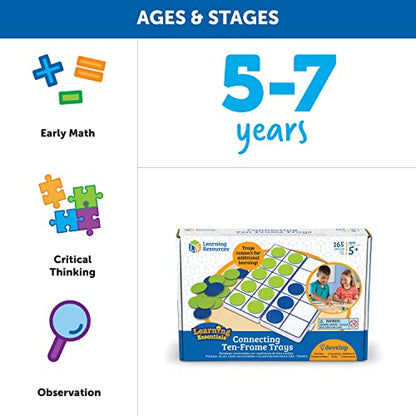 Learning Resources Connecting Ten-Frame Trays, 165 Pieces - style: Connecting Ten-Frame Trays