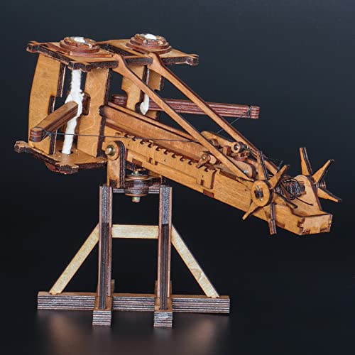 YAQUMW The MINI Roman Ballista Europe Medieval Siege Chariot Wooden Catapult DIY 3D Puzzles Model Kits STEM Projects Tabletop Toys