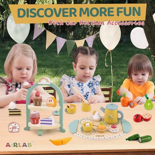 Tea Sets for 3-5 Girl Birthday Gift 3 Year Old Princess Party - color: Yellow