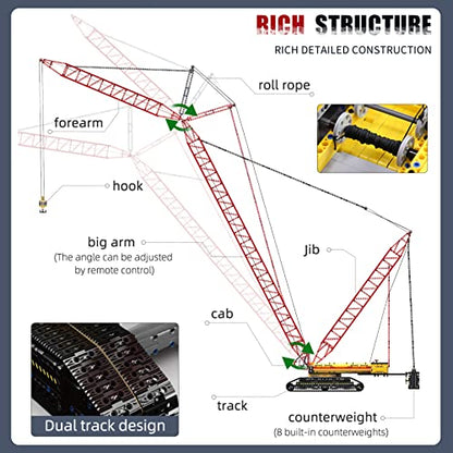 Mould King 17015 Technology Crawler Crane Building Block Kit, Heavy Duty Crawler Crane with Motors for Adult, 4318 pcs Engineering Building Set