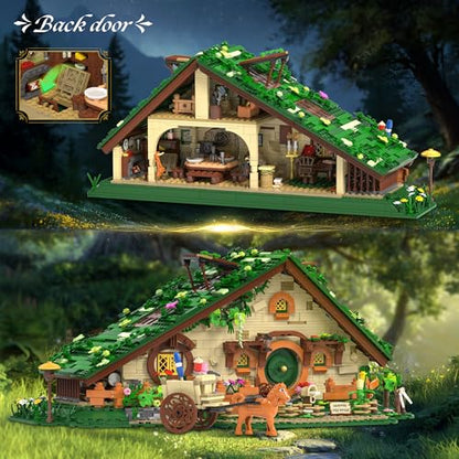 Medieval Fantasy A-Frame Cabin Building Blocks Set, 2088Pcs Architecture Tree House Building Set with Interior and Garden, Creative Construction Gift for Adults, Perfect Holiday and Birthday Gift