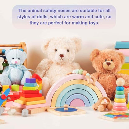 MECCANIXITY 50set 10mm Large Plastic Triangle Safety Noses Brown with Washer for Crochet Stuffed Animal Doll Craft Puppet Plush Toy Bear - color: Brown, size: 10mm