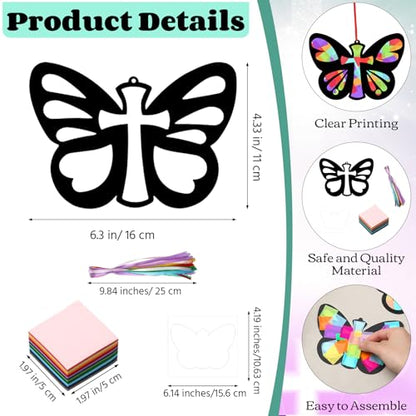 Sinload 24 Pcs Religious VBS Butterfly Cross Crafts DIY Butterfly Crafts - style: Butterfly