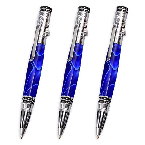 Legacy Woodturning, Stick Shift with Reverse Pen Kit - Chrome, 3 Pack, Woodworking Project Kit