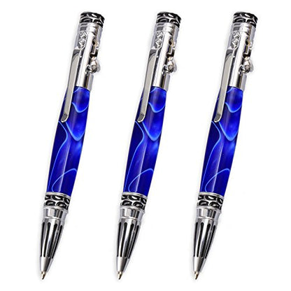 Legacy Woodturning, Stick Shift with Reverse Pen Kit - Chrome, 3 Pack, Woodworking Project Kit