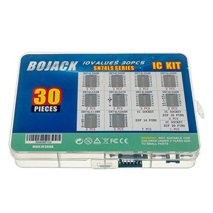 BOJACK 10 Values 30 Pcs Series Low Power Schottky Logic IC，Including:SN74LS00N SN74LS02N SN74LS04N SN74LS08N SN74LS32N SN74LS47N SN74LS86N SN74LS90N SN74LS138N SN74LS245N IC chip kit