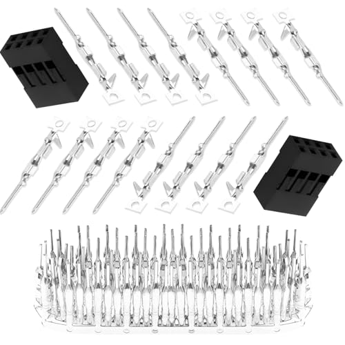 50 Sets / 450 Pieces for Dupont 2.54mm 4Pin Black Male Connector - size: 4-Pin Male, style: Black-Double Row