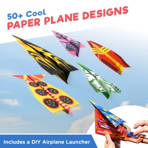 Doctor Jupiter Paper Airplane Launcher Kit for Kids Ages 6+, Birthday Gifts - style: Paper Airplanes Kit: 6+