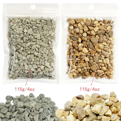 Miniature Rock Basing Kit Miniature Rock Landscape Rocks DIY Terrain Model Kit Basing Kit for Terrain Scenery Landscape Model Railroad Sand Table Material, Mixed Color and Grey - color: Mixed Color and Grey