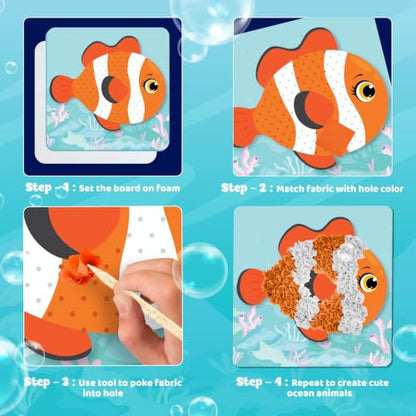 jackinthebox Poke Art Ocean Craft Kit for Kids, Boys & Girls Toys, Ages 4-8 - style: Ocean