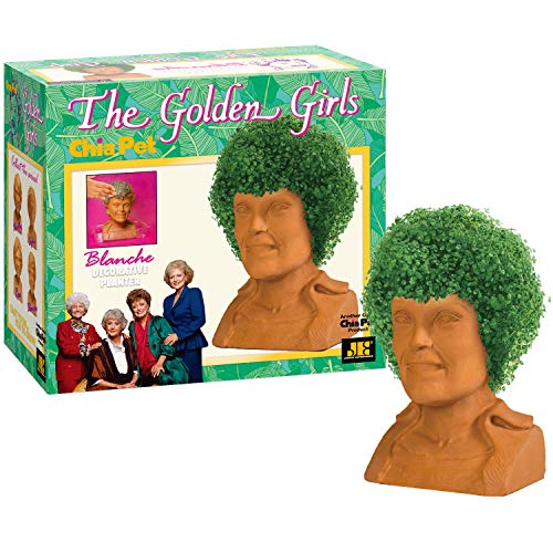 Chia Pet Golden Girls Blanche with Seed Pack, Decorative Pottery Planter, Easy to Do and Fun to Grow, Novelty Gift, Perfect for Any Occasion - style: GG Blanche - Active