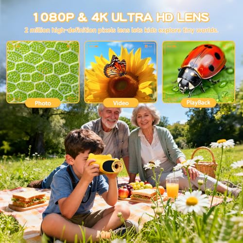 Handheld Digital Microscope for Kids,1000X Pocket Wonderquest Microscope - color: Yellow