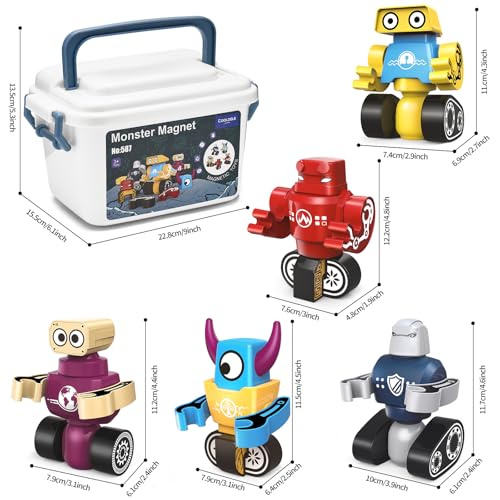 STEM Magnetic Robot Building Toys for Kids 3-5 and 4-8, 36 Pieces Transformable Stacking Robot Blocks with Storage Box, Creative Learning Christmas and Birthday Gifts for Boys Girls 3-8 - size: 36 PCS Space Magnetic Robot