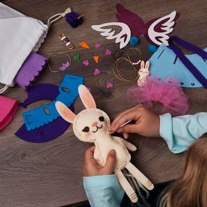 Craft-tastic – Make a Bunny Friend Craft Kit – Learn to Make 1 Easy-to-Sew Stuffie with Clothes & Accessories - style: Make a Bunny Friend Craft Kit