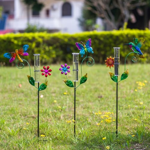 3 Pcs Rain Gauge Outdoor, 6 Inch Tube Rain Gauges - color: 3 Pcs-Hummingbird