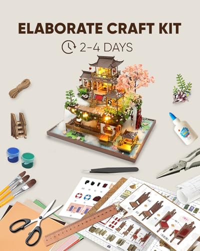 DIY Miniature House Kit Dollhouse Kit for Adults Chinese Wonderland - color: Wonderland