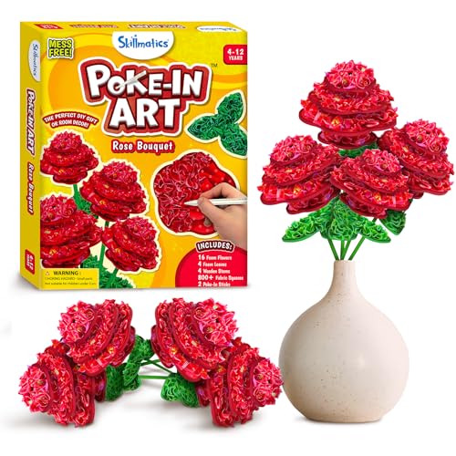 Skillmatics Poke-in Art – Rose Bouquet, Wood Craft Kit, Gift for Kids - style: 8. Rose Bouquet
