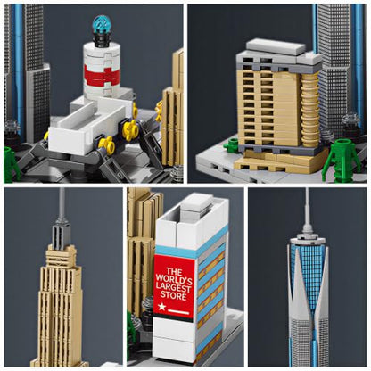 Architecture New York Skyline Building Set 3D Collection Model, Iconic Empire State Building Model Home Office Décor, Unique Collectible Gift for Adults Travel or Architecture Enthusiasts - style: New York Skyline