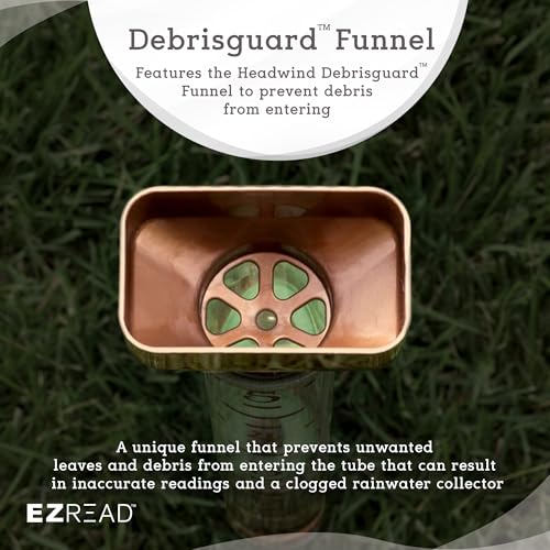 Headwind EZRead 15” Professional Outdoor Rain Gauge High-Visibility Float, Heavy-Duty, Weather-Resistant, Made in USA, Copper Finish - color: Copper