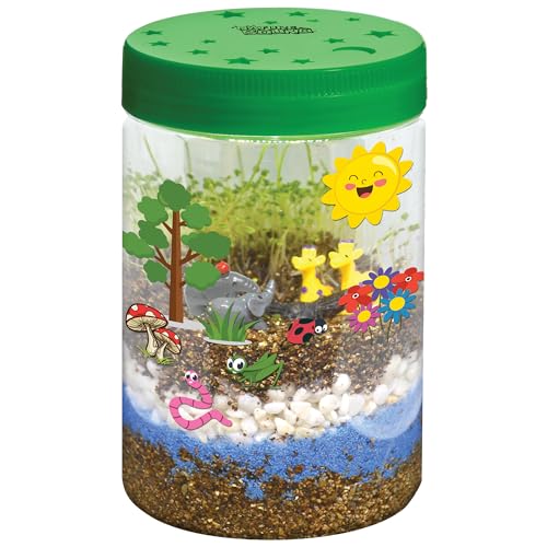 Nature Bound Light-Up Terrarium Kit with LED Light for Kids - Includes Puppy Animal Theme - STEM Science Kit for Boys & Girls - Plant Gardening Gifts for Children (Green)