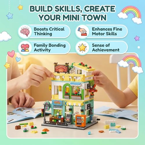 City Street View Building Blocks, Modular Architecture Model - color: Lemon