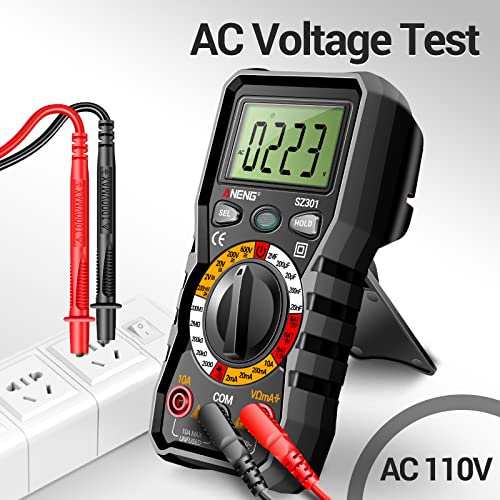 ANENG Digital Multimeter with Case,DC AC Voltmeter,Ohm Volt Amp Meter - color: Black
