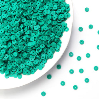 6mm Polymer Clay Beads for Bracelets Making 1000PCS - color: Lake green