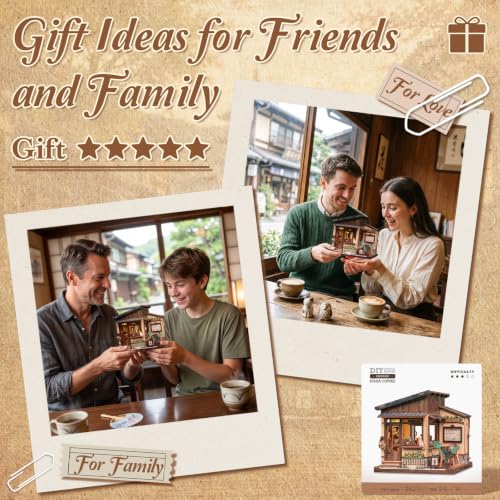 Fsolis Japanese Miniature House - DIY Book Nook Kit - color: Kissa Coffee