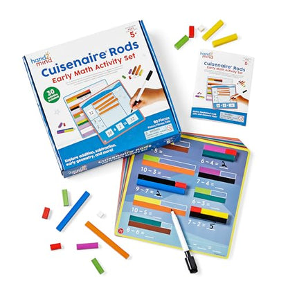 hand2mind Cuisenaire Rods: Early Math Activity Set – Teaching Fraction Bars, Montessori Math Manipulatives, Math Teacher Must Haves Elementary, Kindergarten Homeschool Supplies
