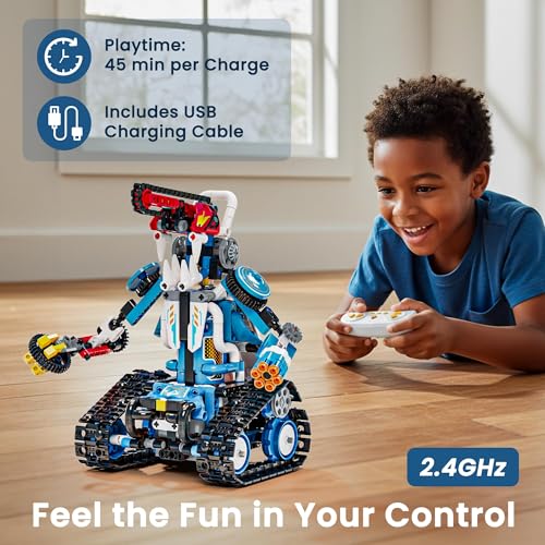 5-in-1 STEM Robotics Kit, APP & Remote Control Robot Building Kit