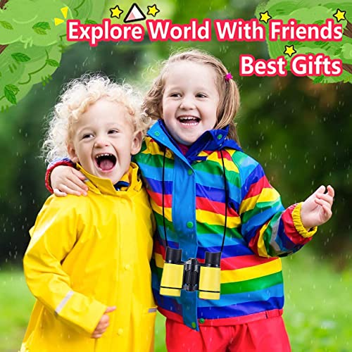 Kids Binoculars Ages 3-12 with Compass & Whistle - color: Yellow