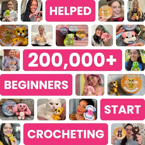 Cookie Box Crochet Kit for Beginners, Squid Inky - color: Hot Pink