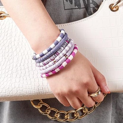 4000pcs Dark Purple Clay Beads,6mm Heishi Bead Polymer Flat Round Disc Bulk Beads for Jewelry Making,DIY Friendship Bracelet and Necklace Craft - color: Dark Purple