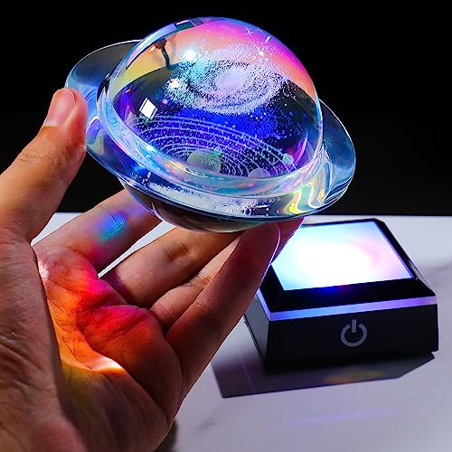 Qianwei 3D Solar System Model Galaxy Crystal Ball Astronomy Gift Room Decor - style: Solar System & Galaxy Crystal Ball