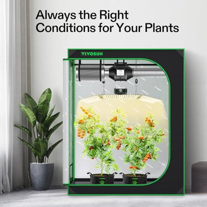 VIVOSUN 2x4 Grow Tent Kit 200W LED A22 WiFi Control Grow System - size: 48"x24"x60"-200W