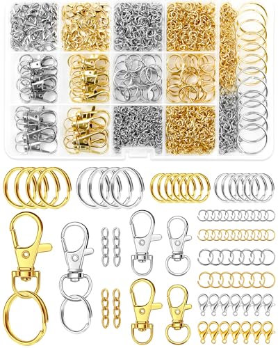 990PCS FIVEIZERO Keychain Making Kit, Mixed-Color Keychain Clips & Key Ring - color: mix