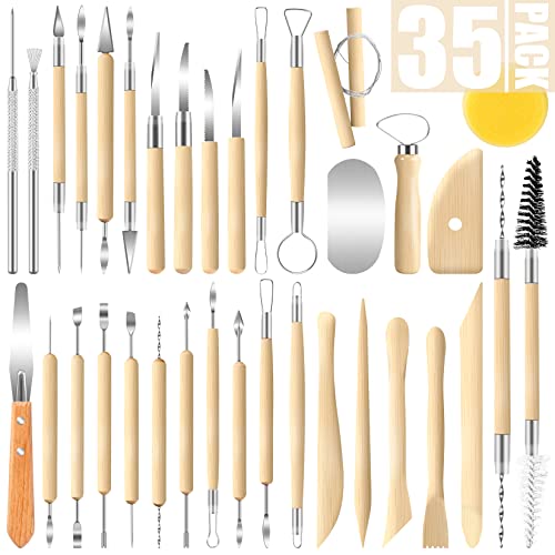 JETMORE 35 Pcs Clay Sculpting Tool Kit, Clay Cutters, Pottery Tools for DIY - color: 35 Pack