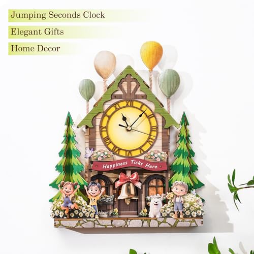 KAAYEE 3D Puzzles for Adults Balloon House Clock Wooden Puzzle DIY Craft - color: Baloon House Clock