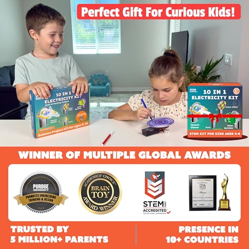 Butterfly EduFields 10in1 STEM Electricity kit for Kids 5-8-12| Science Kit - style: 10in1 Engineering Building Toy