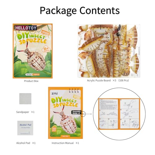 3D Acrylic Insect Puzzle DIY Bug Model Kit Animal STEM Gift - color: Ant-lion