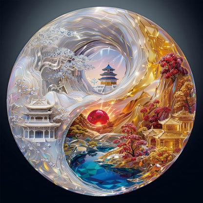 Jigsaw Puzzles for Adults 1000 Pieces- Crystal Ancient Architecture - color: C-surreal Crystal Ancient Architecture