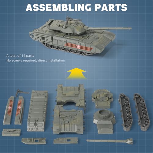 SEBUNAS 1/72 Scale T14 Military Tank Quick Build Model Russia Vehicle - color: 2.t14