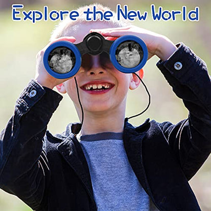 Scotamalone Kids Binoculars Shock Proof Toy Binoculars Set for Age 3-12 Years Old Boys Girls Bird Watching Educational Learning Hunting Hiking Birthday Presents (Pack of 2) - color: dark blue, size: one pc (Pack of 2)