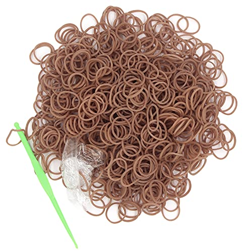 3000 Loom Rubber Bands Refill Kit,75 S-Clips & 5 Hooks Bracelet DIY Coffee - color: Coffe