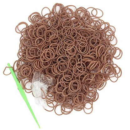3000 Loom Rubber Bands Refill Kit,75 S-Clips & 5 Hooks Bracelet DIY Coffee - color: Coffe