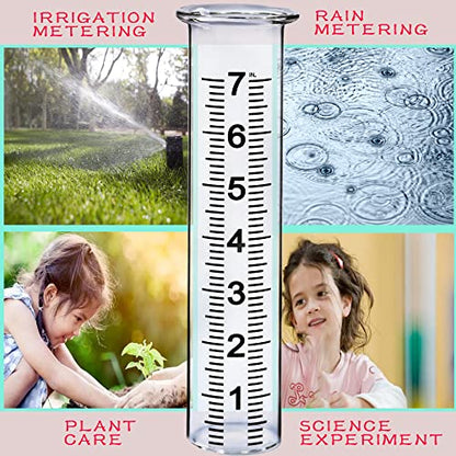 JMBay Rain Gauge Replacement Tube,7 inch Capacity Outdoor Rain Gauge Glass Tube for Garden Yard Home, Upgraded Lip Design Large Font Transparent Measure Tube,Best pcs Tube with 1 Clean Brush. - color: Glass Rain Gauge Tube