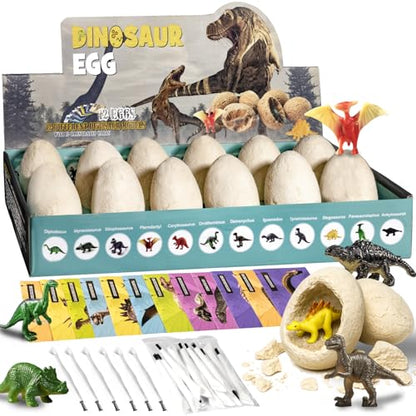 Dinosaur Eggs Excavation Dig Kit & Rock Painting Kit - Easter Eggs Bundle